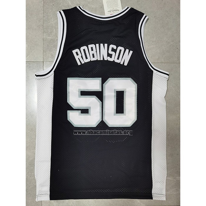 Camiseta San Antonio Spurs David Robinson NO 50 Mitchell & Ness Negro